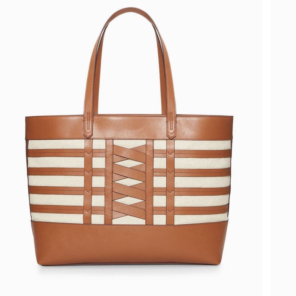 Stella & dot leather/canvas bag